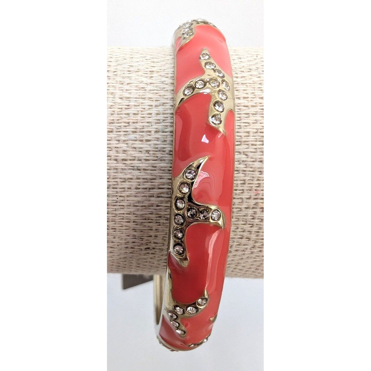 Tommy Bahama Womens Bangle Rhinestone Starfish Orange Enamel Bracelet 12$